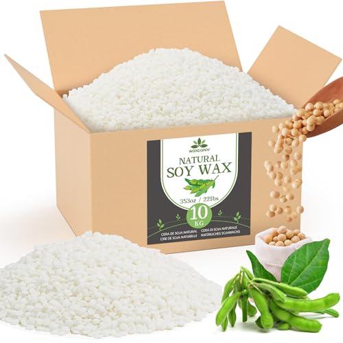 Sojawachs für Kerzen 10KG, Premium Kerzenwachs, Kerzenwachs zum Gießen & Kerzenherstellung, 100% Natürliches Sojawachs für Kerzen von Waxcanpy