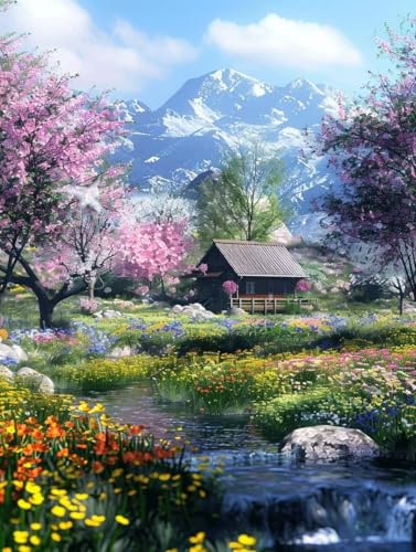 5D Diamond Painting Blume Diamond Painting Erwachsene DIY Landschaft Diamond Painting Set, Diamond-Painting Kinder Anfänger Stickerei Kreuzstich Basteln Painting, Wandzimmer Deko Geschenk 80x110cm -17 von Waxonle