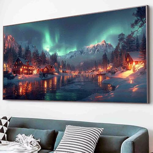 Aurora Diamond Painting Landschaft Diamond Painting Erwachsene Groß XXL 30x60cm Vollbohrer Diamanten Malerei Kinder Stickerei Bastelset Erwachsene, Geschenke für Frauen, Wohnzimmer Deko Modern -73y0 von Waxonle