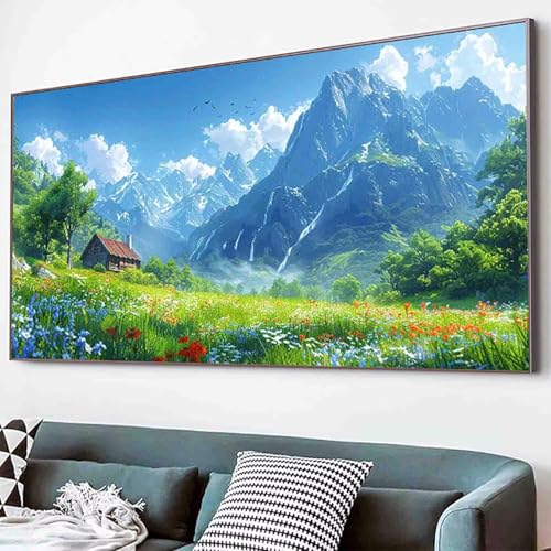 Berg Diamond Painting Landschaft Diamond Painting Erwachsene Groß XXL 30x60cm Vollbohrer Diamanten Malerei Kinder Stickerei Bastelset Erwachsene, Geschenke für Frauen, Wohnzimmer Deko Modern -88jZ von Waxonle