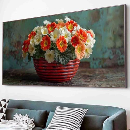 Blume Diamond Painting Blumenkorb Diamond Painting Erwachsene Groß XXL 80x160cm Vollbohrer Diamanten Malerei Kinder Stickerei Bastelset Erwachsene, Geschenke für Frauen, Wohnzimmer Deko Modern -79j8 von Waxonle