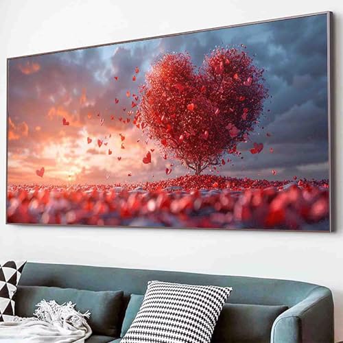 Blume Diamond Painting Liebe Diamond Painting Erwachsene Groß XXL 30x60cm Vollbohrer Diamanten Malerei Kinder Stickerei Kreuzstich Bastelset Erwachsene, Geschenke für Frauen, Deko Wohnzimmer -84jE von Waxonle