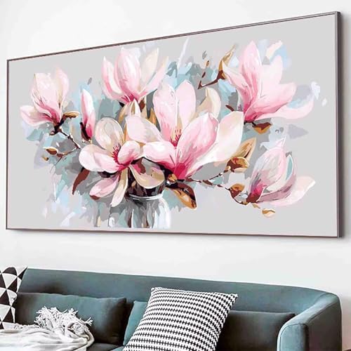 Blume Diamond Painting Lilie Diamond Painting Erwachsene Groß XXL 70x140cm Vollbohrer Diamanten Malerei Kinder Stickerei Kreuzstich Bastelset Erwachsene, Geschenke für Frauen, Deko Wohnzimmer -8vO von Waxonle