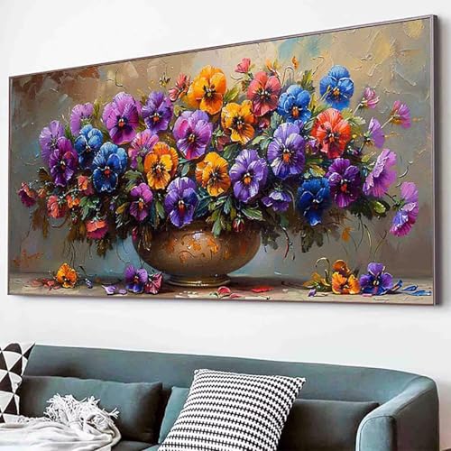 Blume Diamond Painting Vase Diamond Painting Erwachsene Groß XXL 30x60cm Vollbohrer Diamanten Malerei Kinder Stickerei Kreuzstich Bastelset Erwachsene, Geschenke für Frauen, Deko Wohnzimmer -33d5 von Waxonle