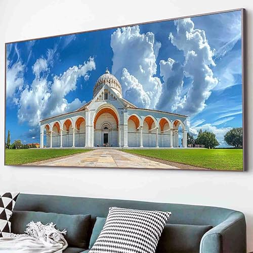 Diamond Painting Architektur Diamant Painting Bilder Set, Landschaft Diamanten Malerei Kinder 5D Kristall Strass Stickerei Kreuzstich Bastelset Erwachsene für Schlafzimmer Deko Geschenk 60x120cm -32dI von Waxonle