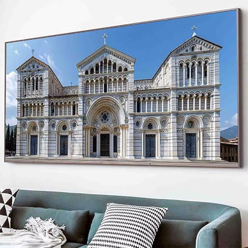 Diamond Painting Architektur Diamant Painting Bilder Set, Landschaft Diamanten Malerei Kinder 5D Kristall Strass Stickerei Kreuzstich Bastelset Erwachsene für Schlafzimmer Deko Geschenk 60x120cm -82rI von Waxonle