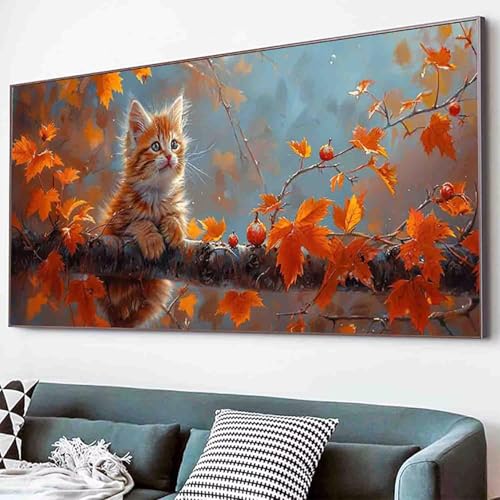 Diamond Painting Baum Diamant Painting Bilder Set, Katze Diamanten Malerei Kinder DIY 5D Kristall Strass Stickerei Kreuzstich Bastelset Erwachsene Anfänger für Schlafzimmer Deko Geschenk 30x60cm -6d7 von Waxonle