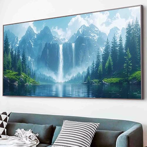 Diamond Painting Berg Diamant Painting Bilder Set, Fallen Diamanten Malerei Kinder DIY 5D Kristall Strass Stickerei Kreuzstich Bastelset Erwachsene Anfänger Schlafzimmer Deko Geschenk 70x140cm -20q2 von Waxonle