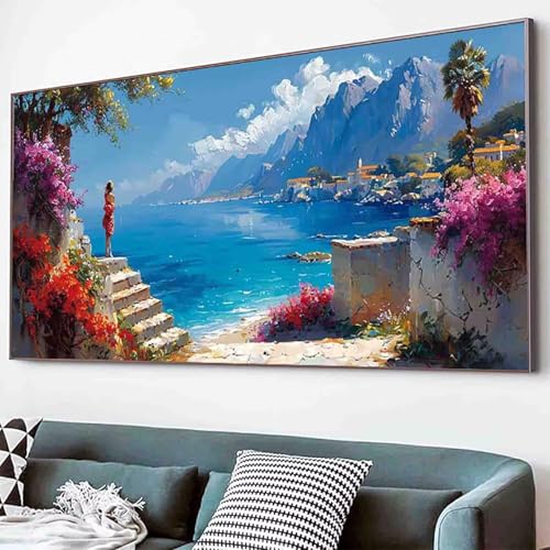 Diamond Painting Berg Diamant Painting Bilder Set, Landschaft Diamanten Malerei Kinder 5D Kristall Strass Stickerei Kreuzstich Bastelset Erwachsene Anfänger für Schlafzimmer Deko Geschenk 30x60cm -5hK von Waxonle