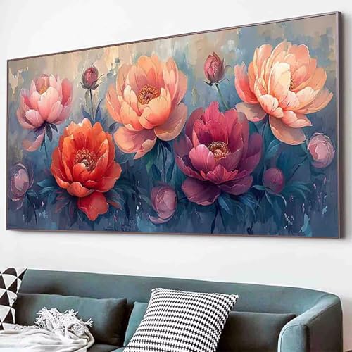 Diamond Painting Blatt Diamant Painting Bilder Set, Blume Diamanten Malerei Kinder DIY 5D Kristall Strass Stickerei Kreuzstich Bastelset Erwachsene Anfänger Schlafzimmer Deko Geschenk 60x120cm -70d3 von Waxonle