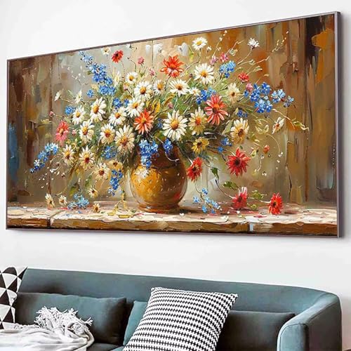 Diamond Painting Blatt Diamant Painting Bilder Set, Blume Diamanten Malerei Kinder DIY 5D Kristall Strass Stickerei Kreuzstich Bastelset Erwachsene Anfänger Schlafzimmer Deko Geschenk 80x160cm -88d4 von Waxonle