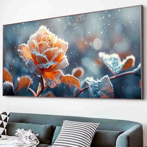 Diamond Painting Blume Diamant Painting Bilder Set, Rose Diamanten Malerei Kinder DIY 5D Kristall Strass Stickerei Kreuzstich Bastelset Erwachsene Anfänger für Schlafzimmer Deko Geschenk 40x80cm -86r9 von Waxonle