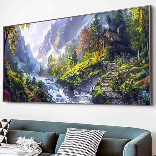 Diamond Painting Fallen Diamant Painting Bilder Set, Landschaft Diamanten Malerei Kinder DIY 5D Kristall Strass Stickerei Kreuzstich Bastelset Erwachsene für Schlafzimmer Deko Geschenk 60x120cm -24q3 von Waxonle