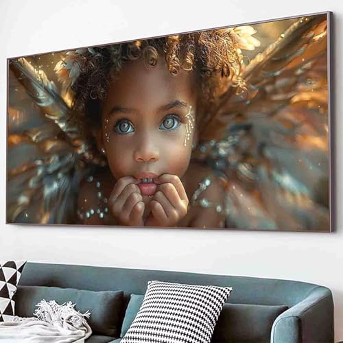 Diamond Painting Karikatur Diamant Painting Bilder Set, Engel Diamanten Malerei Kinder 5D Kristall Strass Stickerei Kreuzstich Bastelset Erwachsene Anfänger Schlafzimmer Deko Geschenk 30x60cm -14gM von Waxonle