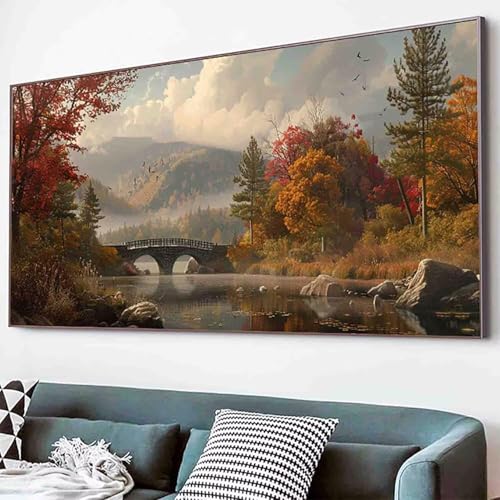 Diamond Painting Landschaft Diamant Painting Bilder Set, Baum Diamanten Malerei Kinder 5D Kristall Strass Stickerei Kreuzstich Bastelset Erwachsene Anfänger Schlafzimmer Deko Geschenk 30x60cm -10r4 von Waxonle