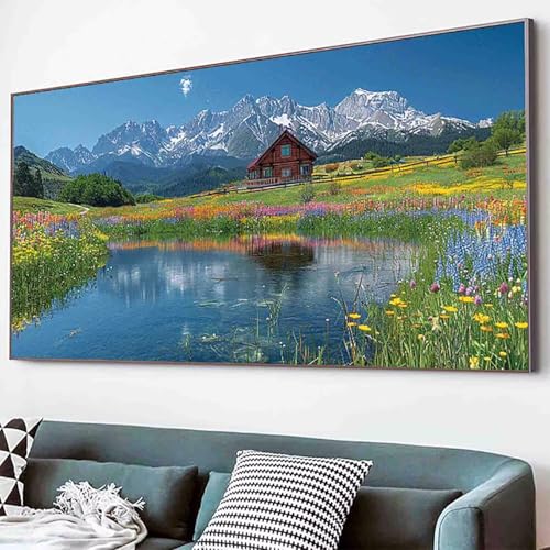 Diamond Painting Landschaft Diamant Painting Bilder Set, Berg Diamanten Malerei Kinder 5D Kristall Strass Stickerei Kreuzstich Bastelset Erwachsene Anfänger Schlafzimmer Deko Geschenk 40x80cm -75r5 von Waxonle