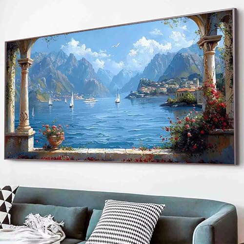 Diamond Painting Landschaft Diamant Painting Bilder Set, Blume Diamanten Malerei Kinder DIY 5D Kristall Strass Stickerei Kreuzstich Bastelset Erwachsene für Schlafzimmer Deko Geschenk 30x60cm -84g8 von Waxonle