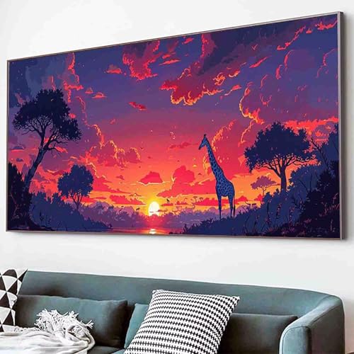 Diamond Painting Landschaft Diamant Painting Bilder Set, Sonnenuntergang Diamanten Malerei Kinder DIY 5D Kristall Strass Stickerei Kreuzstich Bastelset Erwachsene Schlafzimmer Deko 30x60cm -70gW von Waxonle