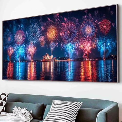 Diamond Painting Nachtansicht Diamant Painting Bilder Set, Stadt Diamanten Malerei Kinder DIY 5D Kristall Strass Stickerei Kreuzstich Bastelset Erwachsene für Schlafzimmer Deko Geschenk 30x60cm -28qZ von Waxonle