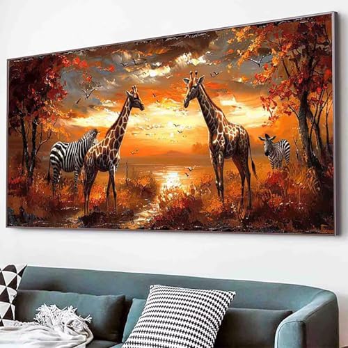 Diamond Painting Tier Diamant Painting Bilder Set, Landschaft Diamanten Malerei Kinder 5D Kristall Strass Stickerei Kreuzstich Bastelset Erwachsene Anfänger Schlafzimmer Deko Geschenk 30x60cm -78hX von Waxonle