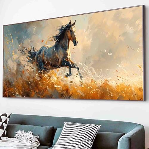 Diamond Painting Tier Diamant Painting Bilder Set, Pferd Diamanten Malerei Kinder DIY 5D Kristall Strass Stickerei Kreuzstich Bastelset Erwachsene Anfänger für Schlafzimmer Deko Geschenk 40x80cm -14g2 von Waxonle