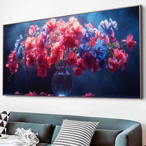 Diamond Painting Vase Diamant Painting Bilder Set, Blume Diamanten Malerei Kinder DIY 5D Kristall Strass Stickerei Kreuzstich Bastelset Erwachsene Anfänger für Schlafzimmer Deko Geschenk 40x80cm -21rA von Waxonle