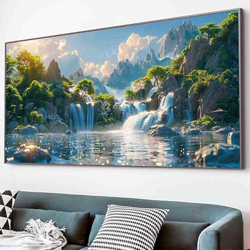 Fallen Diamond Painting Landschaft Diamond Painting Erwachsene Groß XXL 30x60cm Vollbohrer Diamanten Malerei Kinder Stickerei Bastelset Erwachsene, Geschenke für Frauen, Wohnzimmer Deko Modern -79j1 von Waxonle