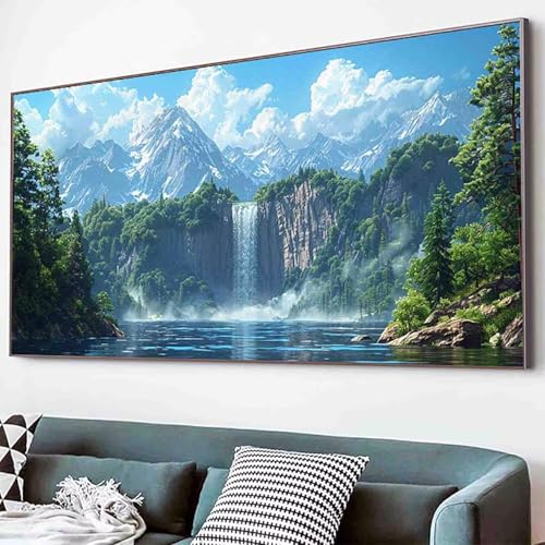 Fallen Diamond Painting Landschaft Diamond Painting Erwachsene Groß XXL 80x160cm Vollbohrer Diamanten Malerei Kinder Stickerei Kreuzstich Bilder Bastelset Erwachsene, Wohnzimmer Deko Modern -11v9 von Waxonle