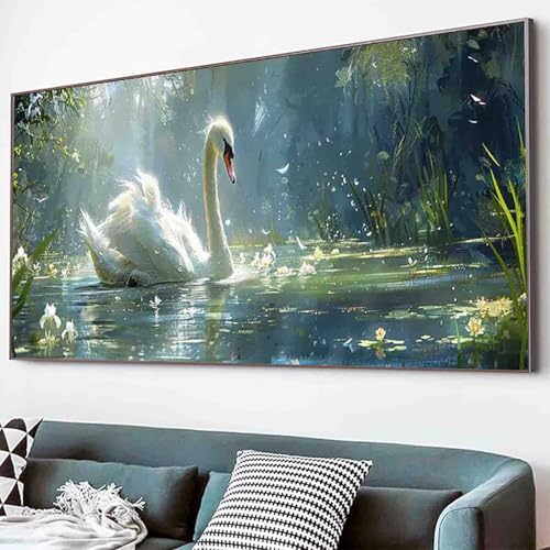 Fluss Diamond Painting Tier Diamond Painting Erwachsene Groß XXL 40x80cm Vollbohrer Diamanten Malerei Kinder Stickerei Kreuzstich Bastelset Erwachsene, Geschenke für Frauen, Deko Wohnzimmer -20s9 von Waxonle