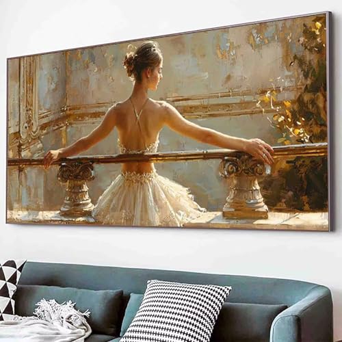 Frau Diamond Painting Ballett Diamond Painting Erwachsene Groß XXL 60x120cm Vollbohrer Diamanten Malerei Kinder Stickerei Kreuzstich Bastelset Erwachsene, Geschenke für Frauen, Deko Wohnzimmer -87jU von Waxonle