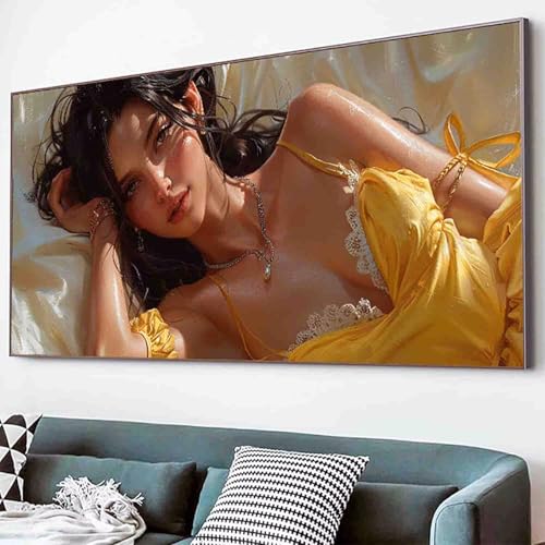 Frau Diamond Painting SchöNheit Diamond Painting Erwachsene Groß XXL 30x60cm Vollbohrer Diamanten Malerei Kinder Stickerei Kreuzstich Bastelset Erwachsene, Geschenke für Frauen, Deko Wohnzimmer -9v5 von Waxonle