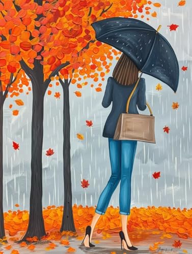 Herbst Diamond Painting Erwachsene DIY 5D Diamond Painting Bilder Frau Diamant Painting 30x40cm, Diamond Art Painting Kinder Stickerei Basteln Painting, für Wandzimmer Deko, Geschenke für Frauen -32 von Waxonle