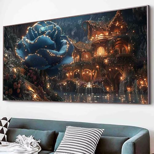 Karikatur Diamond Painting Blume Diamond Painting Erwachsene Groß XXL 60x120cm Vollbohrer Diamanten Malerei Kinder Stickerei Bastelset Erwachsene, Geschenke für Frauen, Wohnzimmer Deko Modern -86jQ von Waxonle