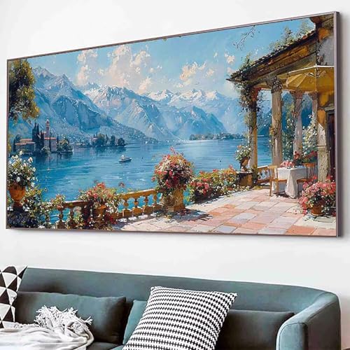 Landschaft Diamond Painting Berg Diamond Painting Erwachsene Groß XXL 30x60cm Vollbohrer Diamanten Malerei Kinder Stickerei Bastelset Erwachsene, Geschenke für Frauen, Wohnzimmer Deko Modern -70y5 von Waxonle