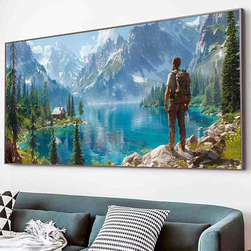 Landschaft Diamond Painting Berg Diamond Painting Erwachsene Groß XXL 50x100cm Vollbohrer Diamanten Malerei Kinder Stickerei Bastelset Erwachsene, Geschenke für Frauen, Wohnzimmer Deko Modern -71yF von Waxonle