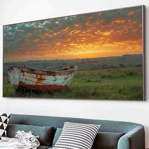 Landschaft Diamond Painting Boot Diamond Painting Erwachsene Groß XXL 30x60cm Vollbohrer Diamanten Malerei Kinder Stickerei Bastelset Erwachsene, Geschenke für Frauen, Wohnzimmer Deko Modern -25sV von Waxonle