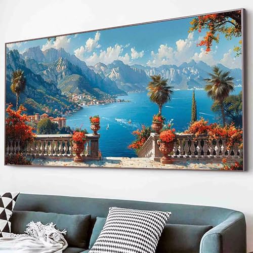 Landschaft Diamond Painting Garten Diamond Painting Erwachsene Groß XXL 30x60cm Vollbohrer Diamanten Malerei Kinder Stickerei Bastelset Erwachsene, Geschenke für Frauen, Wohnzimmer Deko Modern -30d1 von Waxonle