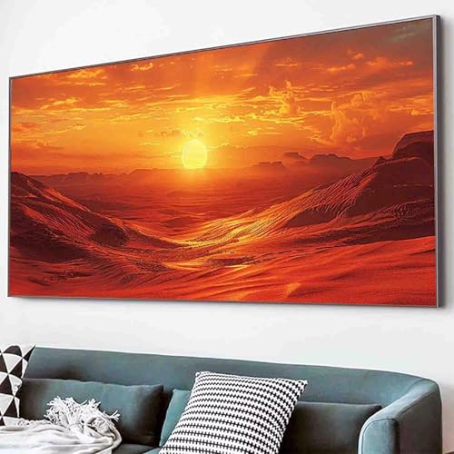 Landschaft Diamond Painting Sonnenuntergang Diamond Painting Erwachsene Groß XXL 60x120cm Vollbohrer Diamanten Malerei Kinder Stickerei Kreuzstich Bastelset Erwachsene, Geschenke für Frauen -76y0 von Waxonle