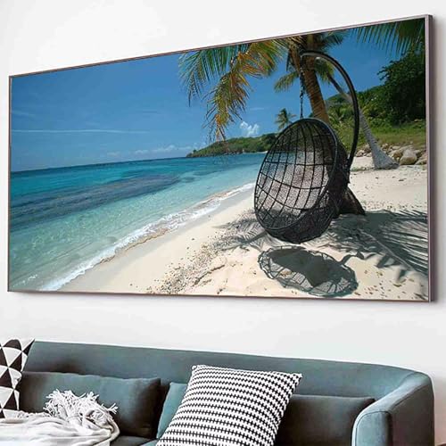 Landschaft Diamond Painting Strand Diamond Painting Erwachsene Groß XXL 30x60cm Vollbohrer Diamanten Malerei Kinder Stickerei Bastelset Erwachsene, Geschenke für Frauen, Wohnzimmer Deko Modern -80jB von Waxonle