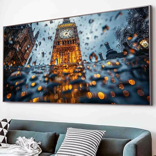 London Diamond Painting Big Ben Diamond Painting Erwachsene Groß XXL 30x60cm Vollbohrer Diamanten Malerei Kinder Stickerei Bastelset Erwachsene, Geschenke für Frauen, Wohnzimmer Deko Modern -75yZ von Waxonle