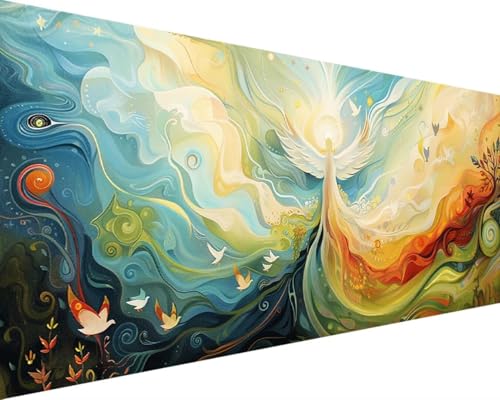 Malen Nach Zahlen Berg, Malen Nach Zahlen Erwachsene Landschaft Acrylmalerei Set, DIY Rahmenlos Malen Nach Zahlen Kinder ab 10 Jahre Mädchen Kunsthandwerk Geschenk für Wand Zimmer Deko 90x180cm 1-U von Waxonle