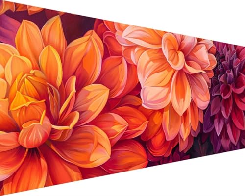 Malen Nach Zahlen Blume, Malen Nach Zahlen Erwachsene Blume Acrylmalerei Set, DIY Rahmenlos Malen Nach Zahlen Kinder ab 10 Jahre Mädchen Kunsthandwerk Set Geschenk, Wand Zimmer Deko 50x100cm K-4 von Waxonle