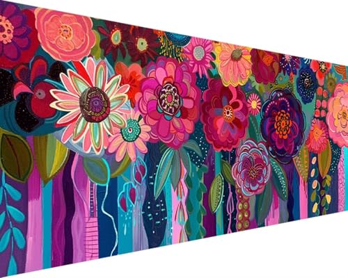 Malen Nach Zahlen Blume, Malen Nach Zahlen Erwachsene Blume Acrylmalerei Set, DIY Rahmenlos Malen Nach Zahlen Kinder ab 10 Jahre Mädchen Kunsthandwerk Set Geschenk, Wand Zimmer Deko 70x140cm 5-B von Waxonle