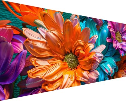 Malen Nach Zahlen Blume, Malen Nach Zahlen Erwachsene Chrysantheme Acrylmalerei Set, DIY Rahmenlos Malen Nach Zahlen Kinder ab 10 Jahre Mädchen Kunsthandwerk Geschenk für Zimmer Deko 50x100cm L-7 von Waxonle