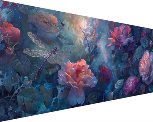 Malen Nach Zahlen Blume, Malen Nach Zahlen Erwachsene Landschaft Acrylmalerei Set, DIY Rahmenlos Malen Nach Zahlen Kinder ab 10 Jahre Mädchen Kunsthandwerk Geschenk für Wand Zimmer Deko 70x140cm 6-7 von Waxonle