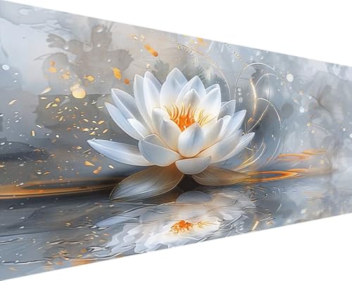 Malen Nach Zahlen Blume, Malen Nach Zahlen Erwachsene Lotus Acrylmalerei Set, DIY Rahmenlos Malen Nach Zahlen Kinder ab 10 Jahre Mädchen Kunsthandwerk Set Geschenk, Wand Zimmer Deko 70x140cm W-9 von Waxonle