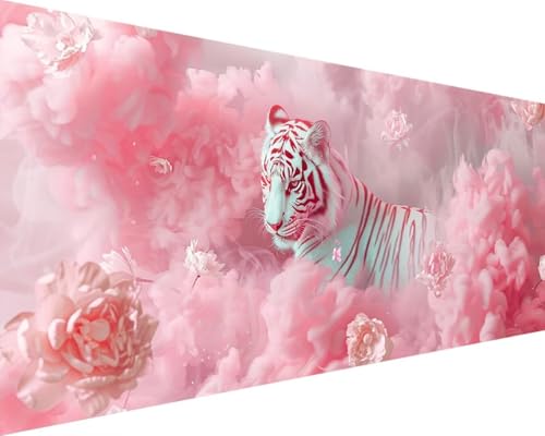 Malen Nach Zahlen Blume, Malen Nach Zahlen Erwachsene Tiger Acrylmalerei Set, DIY Rahmenlos Malen Nach Zahlen Kinder ab 10 Jahre Mädchen Kunsthandwerk Set Geschenk, Wand Zimmer Deko 90x180cm 6-R von Waxonle