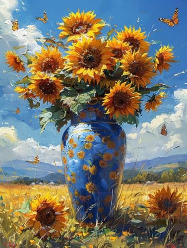 Malen Nach Zahlen Blume Malen Nach Zahlen Erwachsene Sonnenblume Paint by Numbers Mit 3 - Pinseln und Acrylfarbe Farbe Leinwand Kreativ Set für Erwachsene Geschenke und Home Haus Deko 60x80cm -h40X Malen Nach Zahlen Blume Malen Nach Zahlen Erwachsene Sonnenblume Paint by Numbers Mit 3 - Pinseln und Acrylfarbe Farbe Leinwand Kreativ Set für Erwachsene Geschenke und Home Haus Deko 60x80cm -h40X von Waxonle
