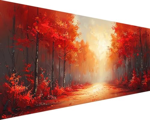 Malen Nach Zahlen Erwachsene Baum Malen Nach Zahlen Herbst, DIY Paint by Numbers Adult Kinder Mit Pinseln und Acrylfarbe Malen Nach Zahlen Set für Geschenke und Home Haus Deko(Rahmenlos,80x160cm) 9-5 von Waxonle