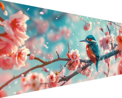 Malen Nach Zahlen Erwachsene Blume Malen Nach Zahlen Vogel, DIY Paint by Numbers Adult Kinder Mit Pinseln und Acrylfarbe Malen Nach Zahlen Set für Geschenke und Home Haus Deko(Rahmenlos,40x80cm) 5-8 von Waxonle